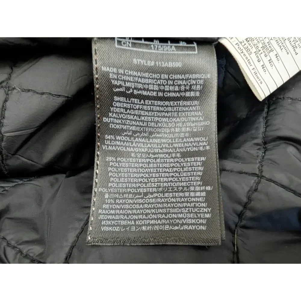GUESS men sz M Wool Blend Insulated Military quilted Coat jacket gray hu